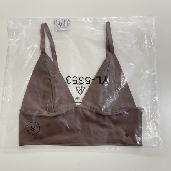 Faux Leather Longline Bralette Top Size S Dark Brown NWT - Picture 9 of 10